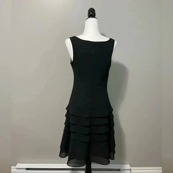 Joseph Ribkoff Midi  Pull On Dress Sleeveless Draped V Neck Tiered Ruffl… - Picture 9 of 14